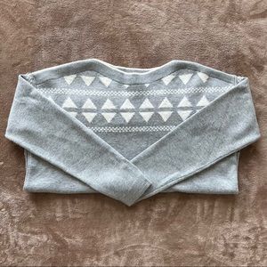 LOFT Boatneck Sweater Gray & White